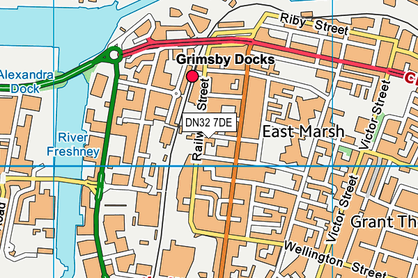 DN32 7DE map - OS VectorMap District (Ordnance Survey)