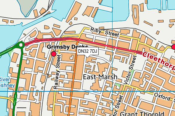 DN32 7DJ map - OS VectorMap District (Ordnance Survey)