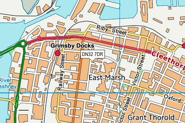DN32 7DR map - OS VectorMap District (Ordnance Survey)