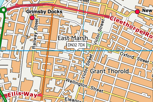 DN32 7DX map - OS VectorMap District (Ordnance Survey)