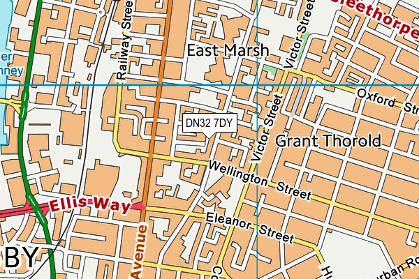 DN32 7DY map - OS VectorMap District (Ordnance Survey)