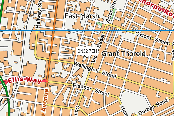 DN32 7EH map - OS VectorMap District (Ordnance Survey)
