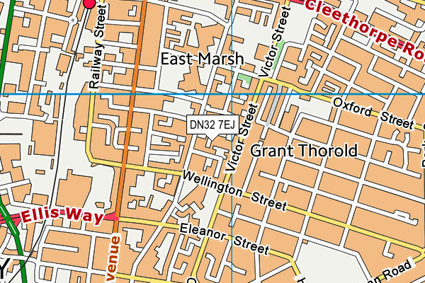 DN32 7EJ map - OS VectorMap District (Ordnance Survey)
