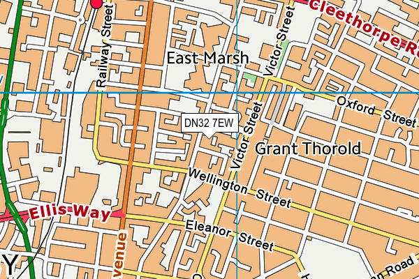 DN32 7EW map - OS VectorMap District (Ordnance Survey)