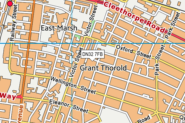 DN32 7FB map - OS VectorMap District (Ordnance Survey)