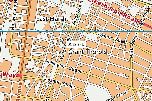 DN32 7FD map - OS VectorMap District (Ordnance Survey)