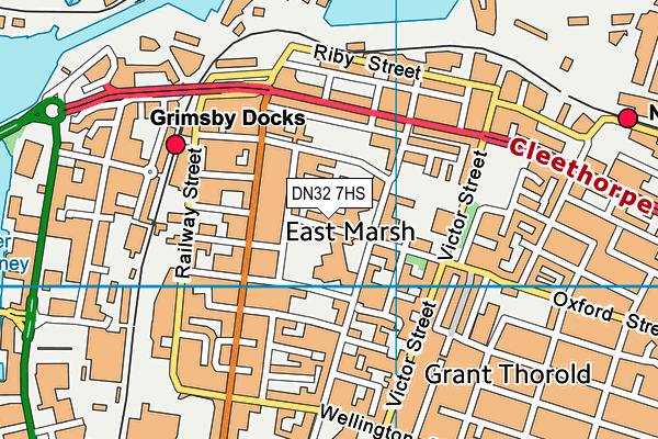 DN32 7HS map - OS VectorMap District (Ordnance Survey)
