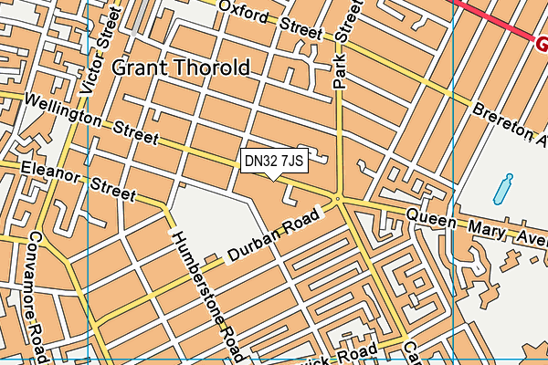 DN32 7JS map - OS VectorMap District (Ordnance Survey)