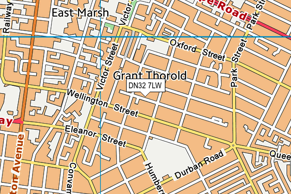 DN32 7LW map - OS VectorMap District (Ordnance Survey)