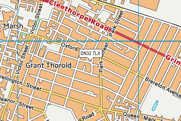 DN32 7LX map - OS VectorMap District (Ordnance Survey)