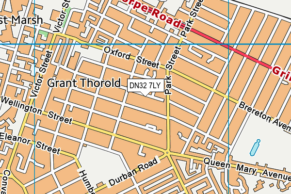 DN32 7LY map - OS VectorMap District (Ordnance Survey)