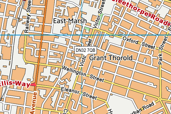 DN32 7QB map - OS VectorMap District (Ordnance Survey)