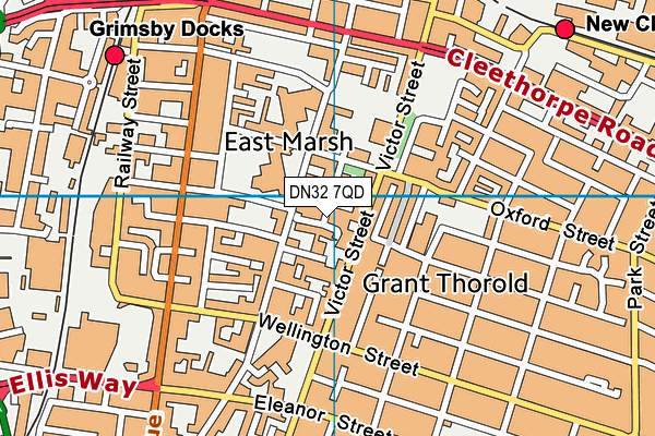 DN32 7QD map - OS VectorMap District (Ordnance Survey)