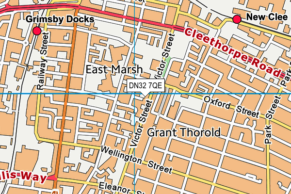 DN32 7QE map - OS VectorMap District (Ordnance Survey)