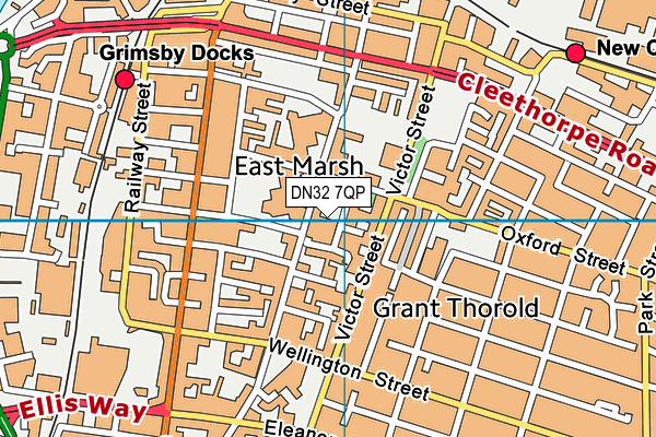 DN32 7QP map - OS VectorMap District (Ordnance Survey)