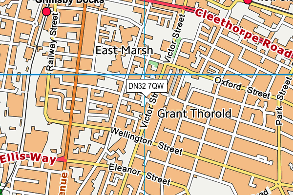 DN32 7QW map - OS VectorMap District (Ordnance Survey)