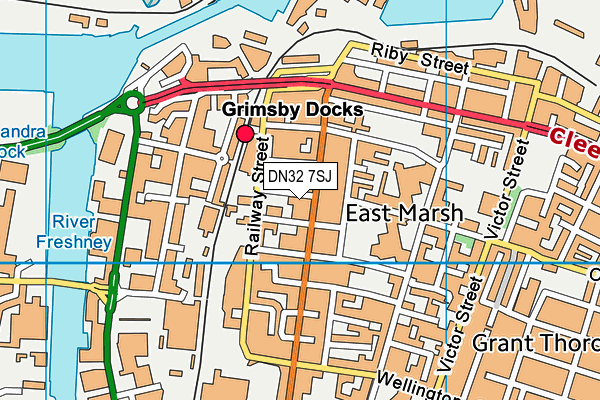 DN32 7SJ map - OS VectorMap District (Ordnance Survey)