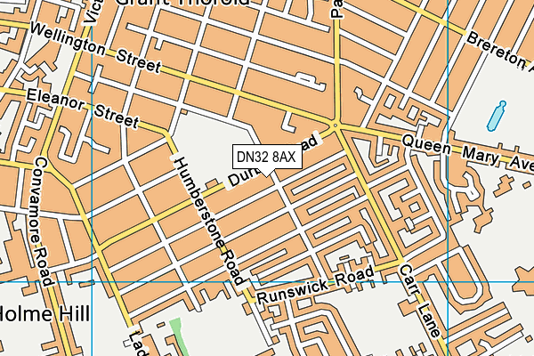 DN32 8AX map - OS VectorMap District (Ordnance Survey)