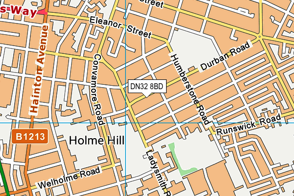 DN32 8BD map - OS VectorMap District (Ordnance Survey)