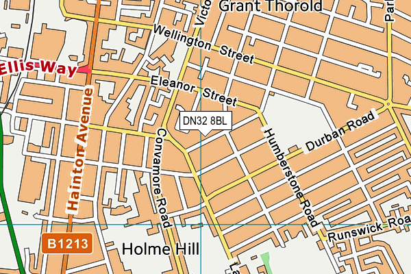 DN32 8BL map - OS VectorMap District (Ordnance Survey)
