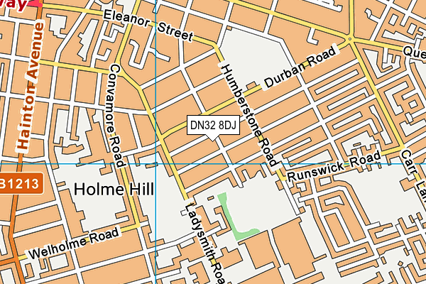 DN32 8DJ map - OS VectorMap District (Ordnance Survey)