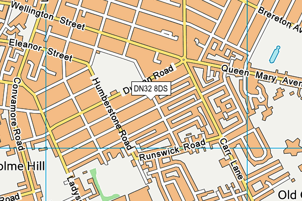 DN32 8DS map - OS VectorMap District (Ordnance Survey)