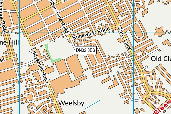 DN32 8ES map - OS VectorMap District (Ordnance Survey)