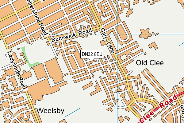 DN32 8EU map - OS VectorMap District (Ordnance Survey)