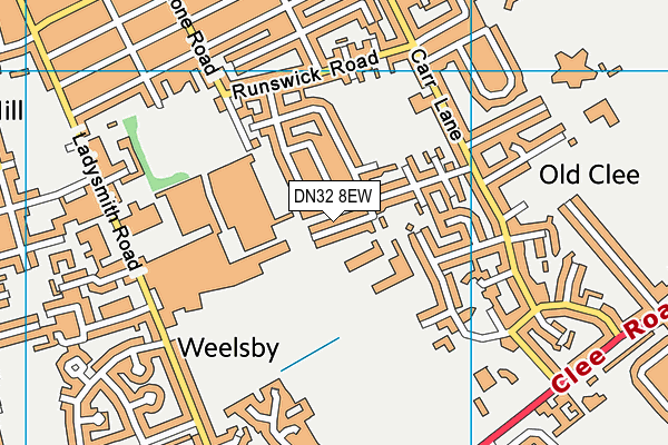 DN32 8EW map - OS VectorMap District (Ordnance Survey)