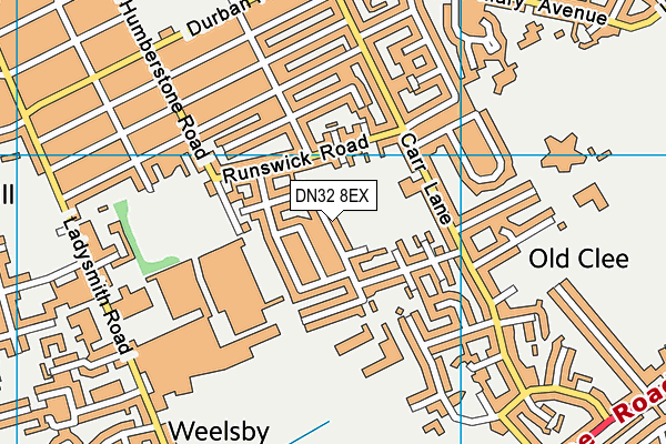 DN32 8EX map - OS VectorMap District (Ordnance Survey)