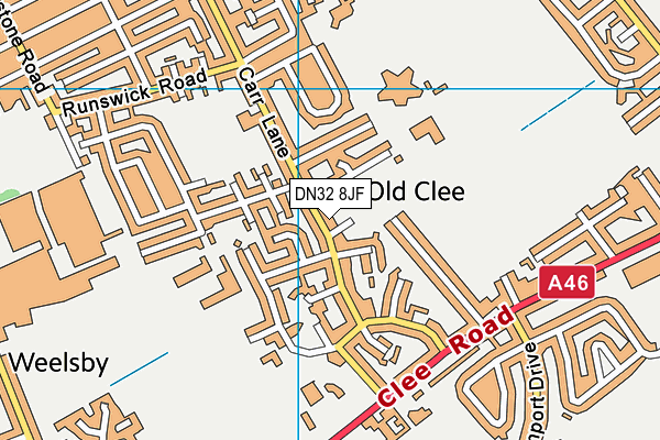 DN32 8JF map - OS VectorMap District (Ordnance Survey)