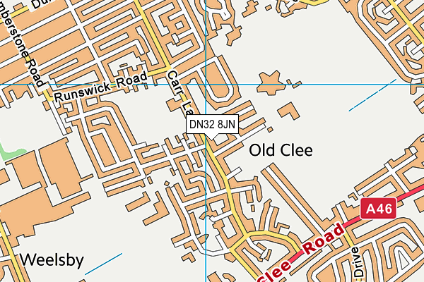 DN32 8JN map - OS VectorMap District (Ordnance Survey)