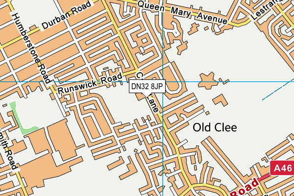 Carr Lane Social Club map (DN32 8JP) - OS VectorMap District (Ordnance Survey)