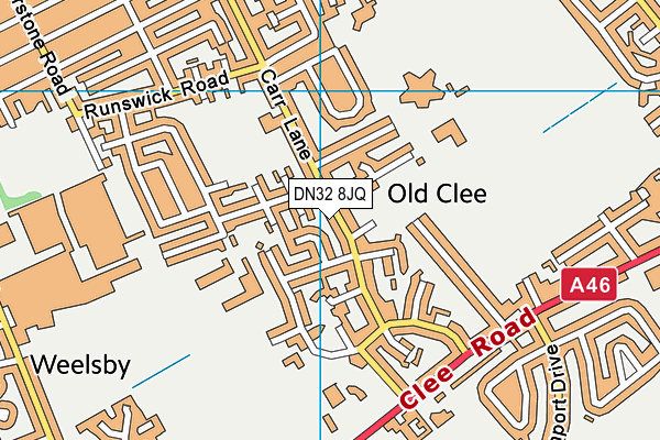 DN32 8JQ map - OS VectorMap District (Ordnance Survey)