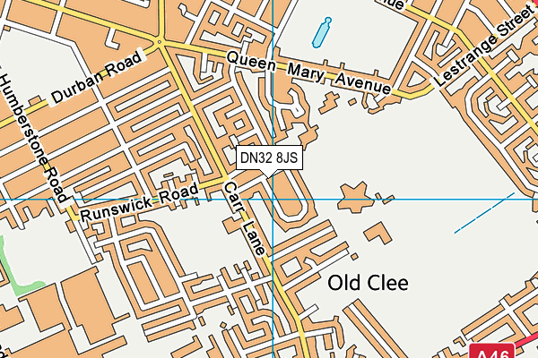 DN32 8JS map - OS VectorMap District (Ordnance Survey)