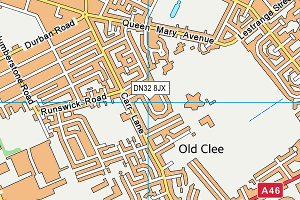 DN32 8JX map - OS VectorMap District (Ordnance Survey)