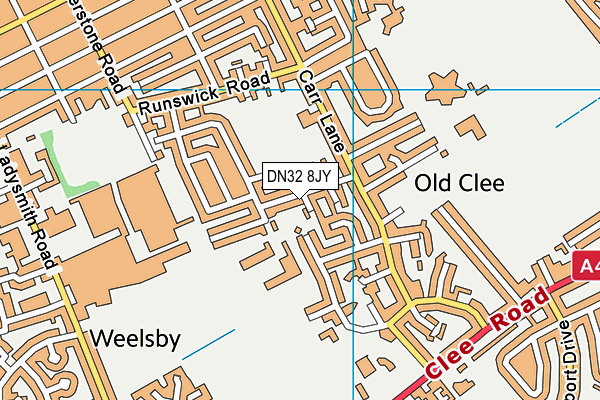 DN32 8JY map - OS VectorMap District (Ordnance Survey)