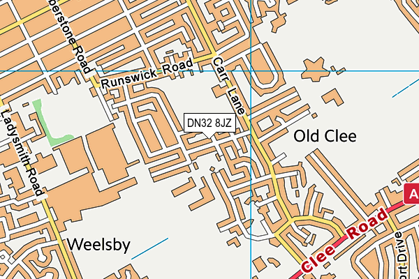 DN32 8JZ map - OS VectorMap District (Ordnance Survey)