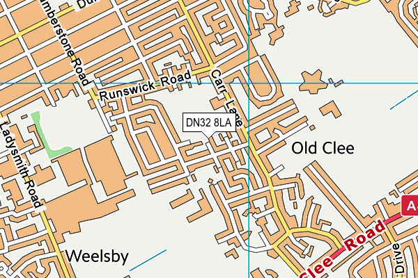 DN32 8LA map - OS VectorMap District (Ordnance Survey)