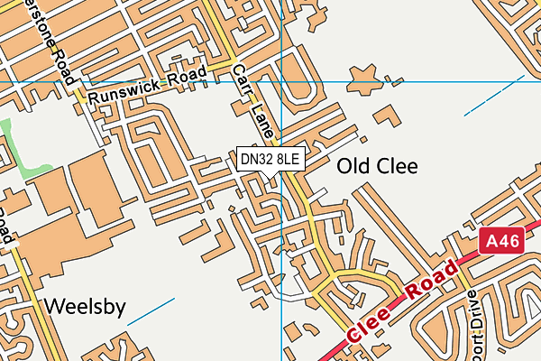 DN32 8LE map - OS VectorMap District (Ordnance Survey)