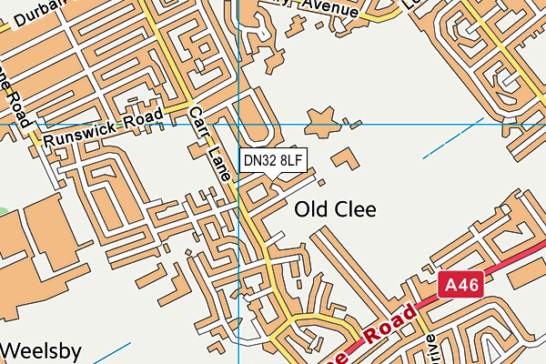 DN32 8LF map - OS VectorMap District (Ordnance Survey)