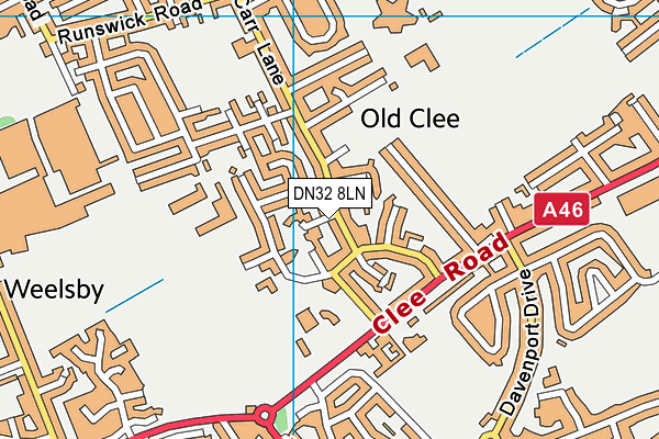 DN32 8LN map - OS VectorMap District (Ordnance Survey)