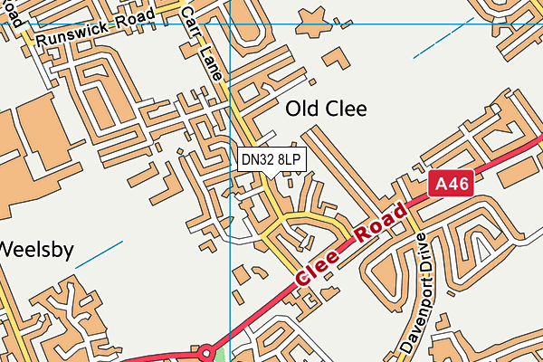 DN32 8LP map - OS VectorMap District (Ordnance Survey)