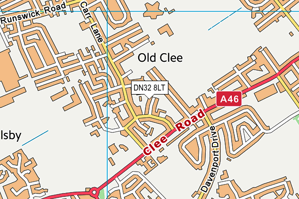 DN32 8LT map - OS VectorMap District (Ordnance Survey)