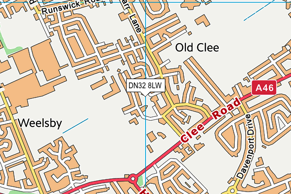 DN32 8LW map - OS VectorMap District (Ordnance Survey)