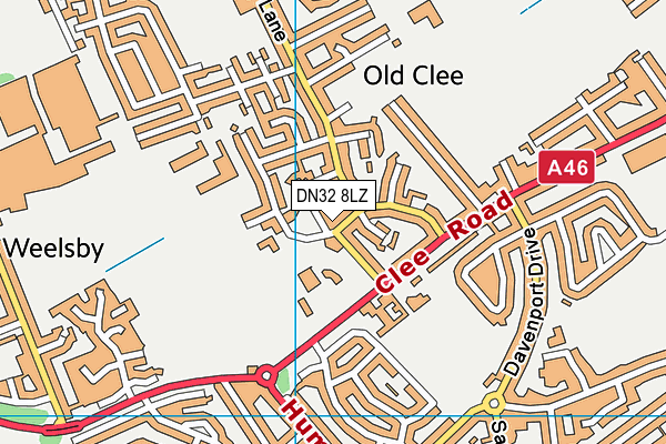 DN32 8LZ map - OS VectorMap District (Ordnance Survey)