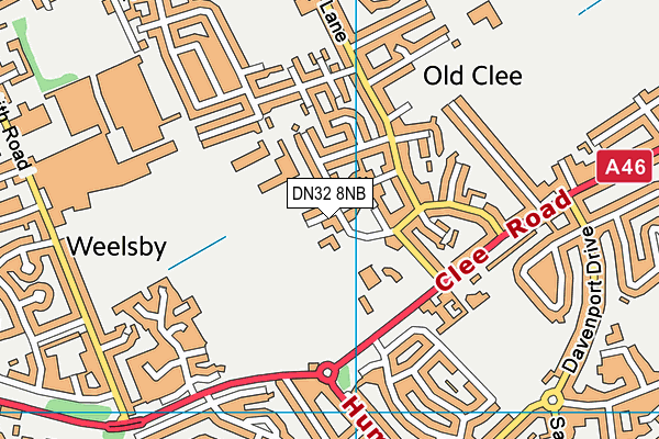 DN32 8NB map - OS VectorMap District (Ordnance Survey)