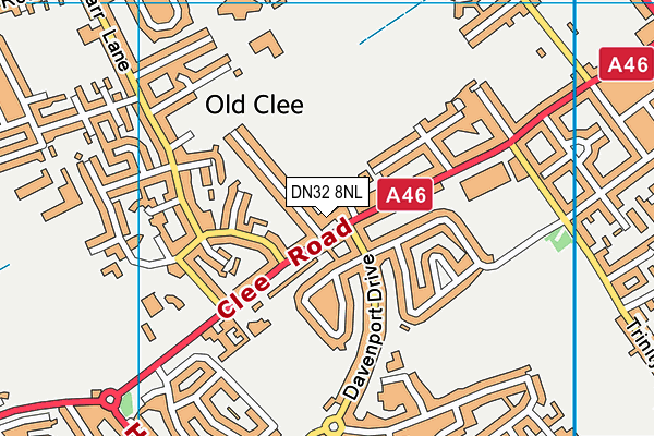 DN32 8NL map - OS VectorMap District (Ordnance Survey)