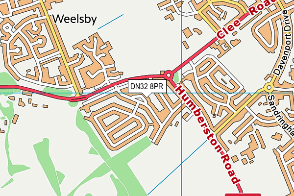 DN32 8PR map - OS VectorMap District (Ordnance Survey)