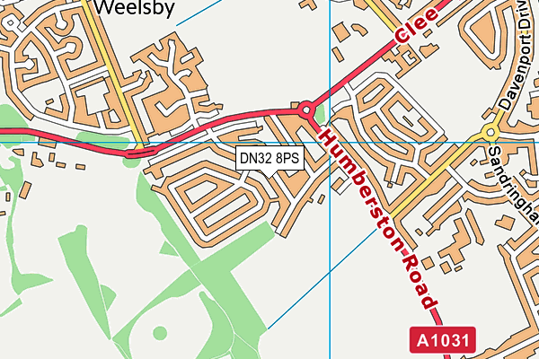 DN32 8PS map - OS VectorMap District (Ordnance Survey)